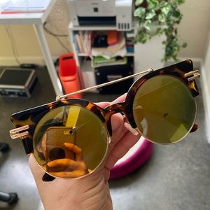 Turtle shell reflective glasses